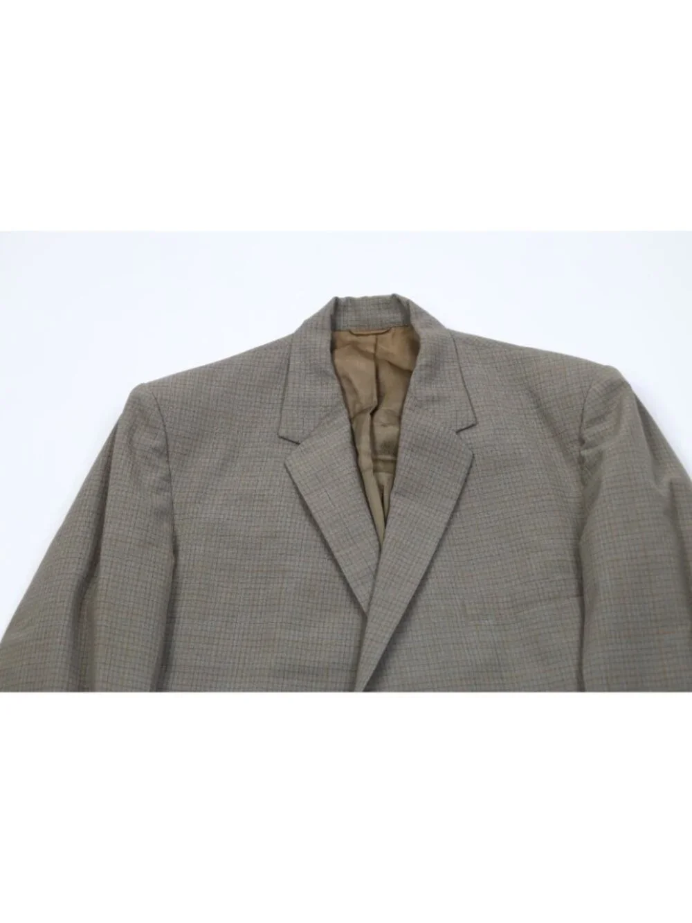 Vintage 50s 60s Streetwear Mens 36R 2 Piece Wool Suit Wedding Green Plaid 30x31